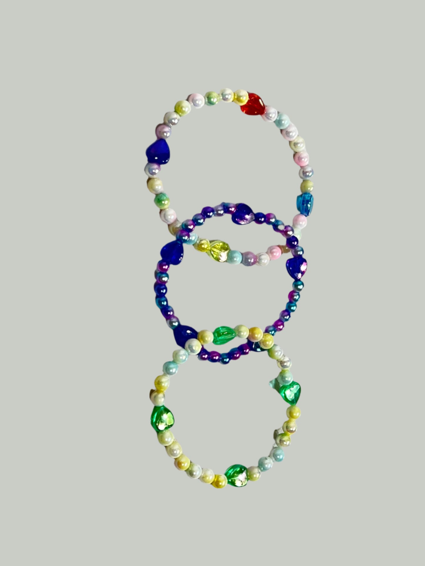 Bead bracelets with hearts