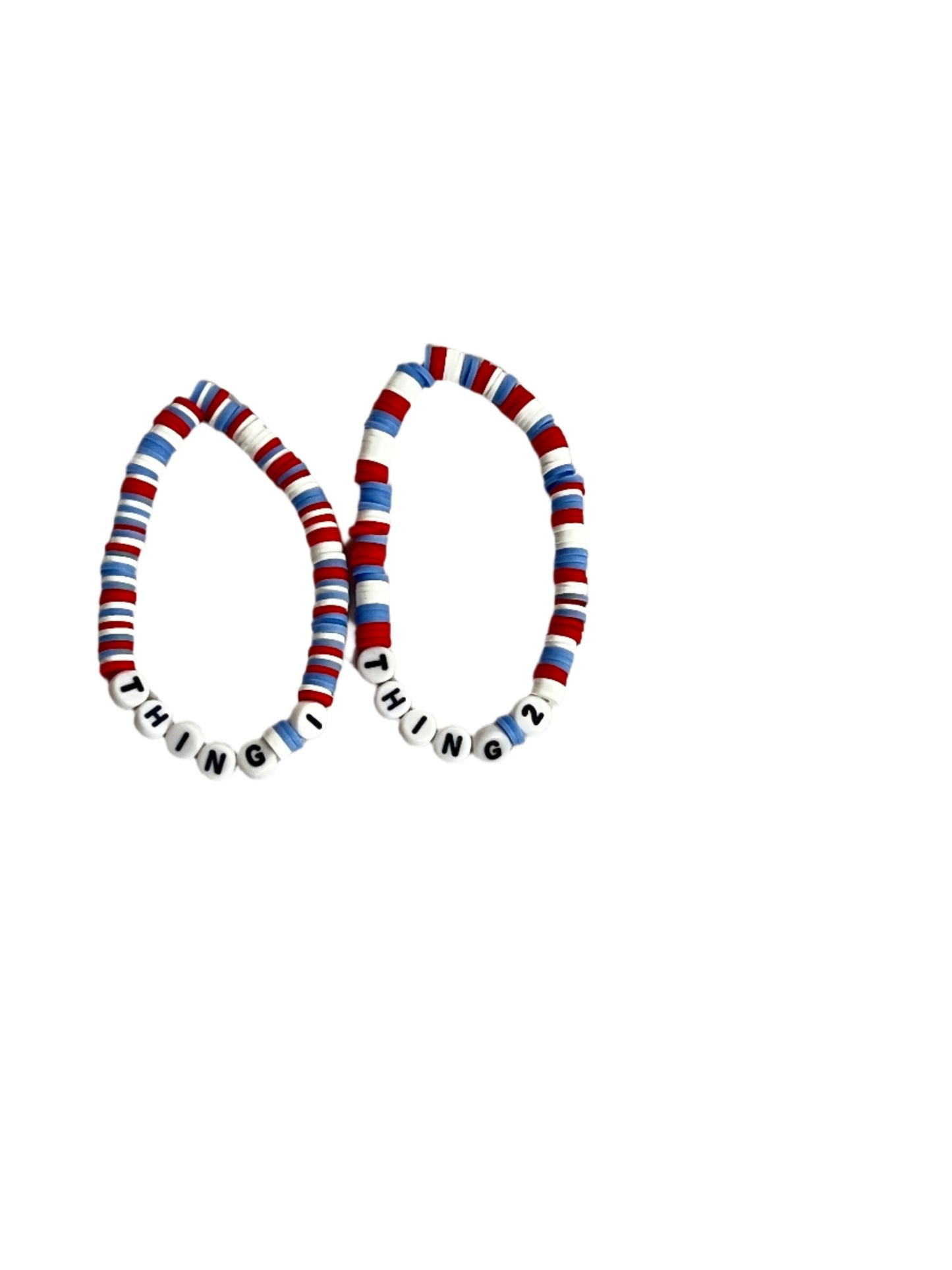 THING 1 & 2 clay bead bracelet set