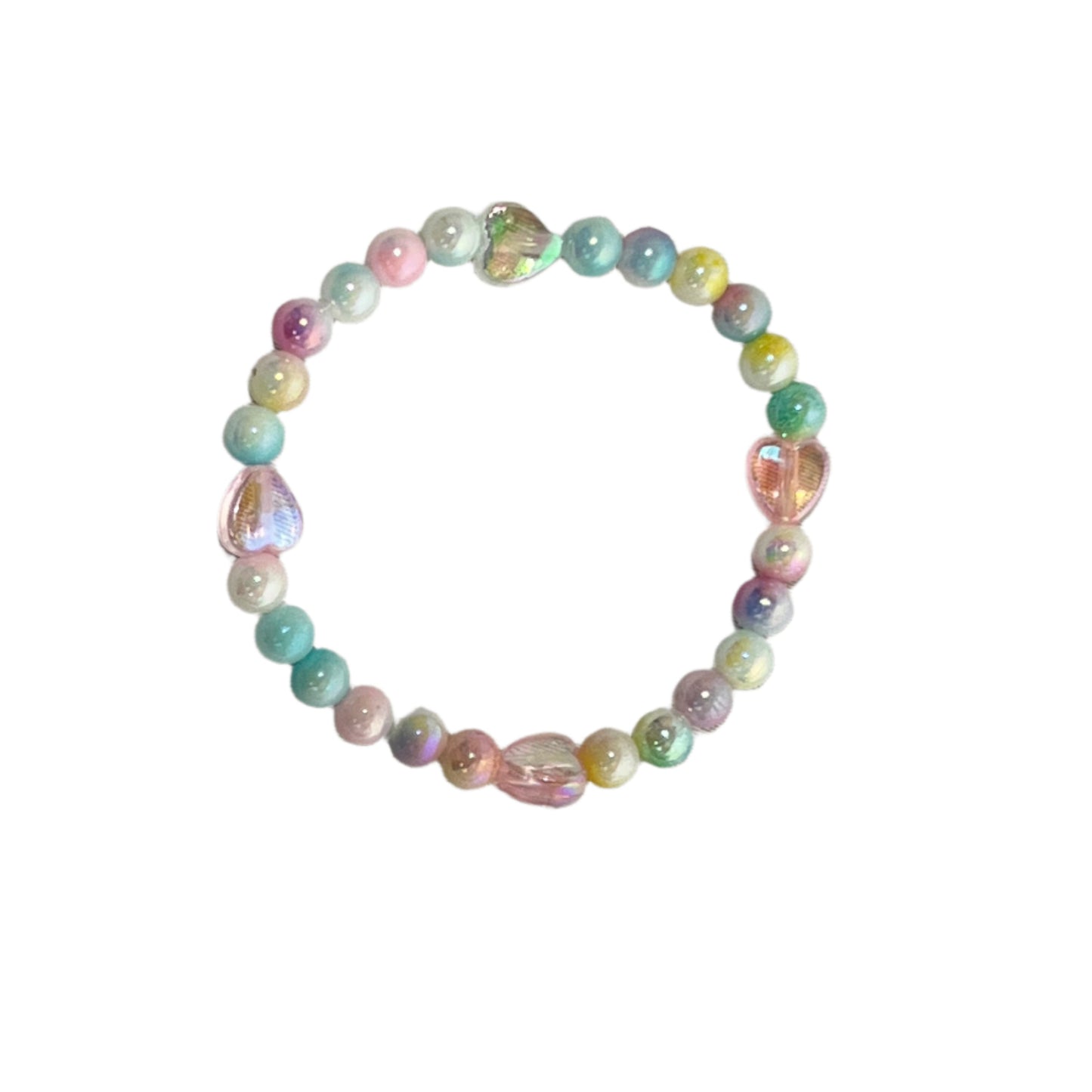 Bead bracelet with hearts