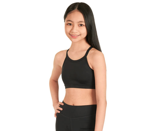 Girls' Black Halter Neck Bra Top