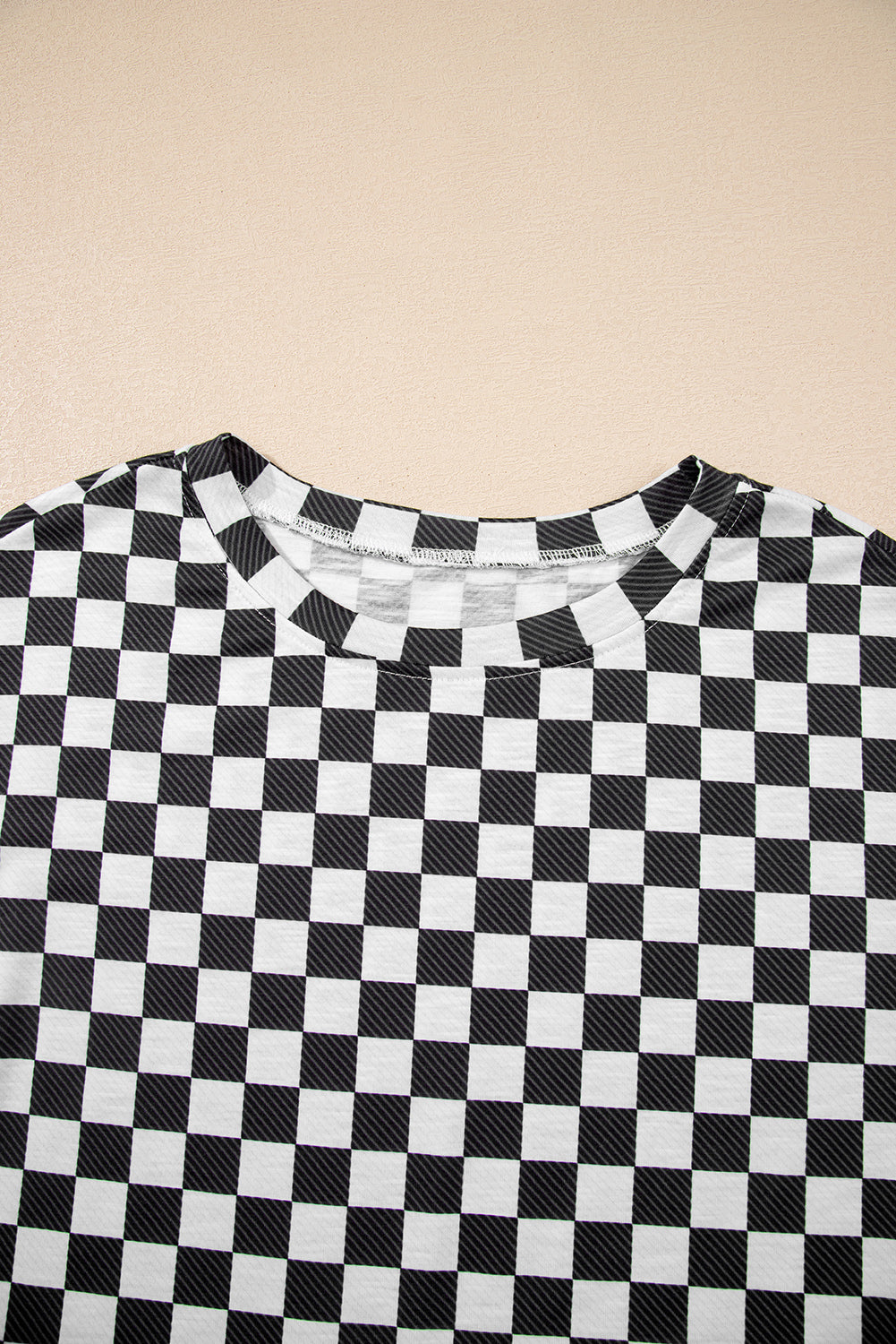 Checkerboard T Shirt and High Waist Skorts 2 Piece Outfit