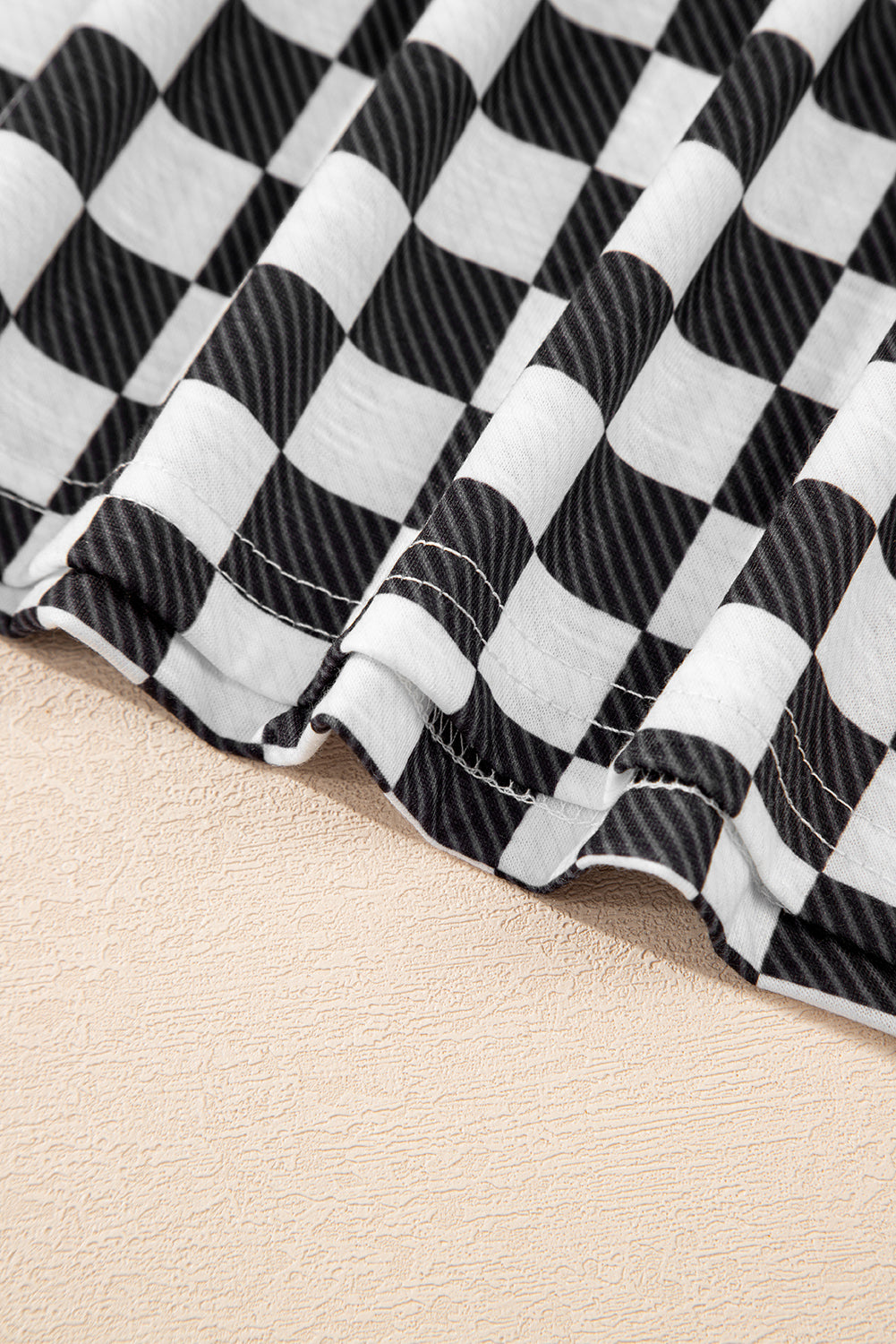 Checkerboard T Shirt and High Waist Skorts 2 Piece Outfit