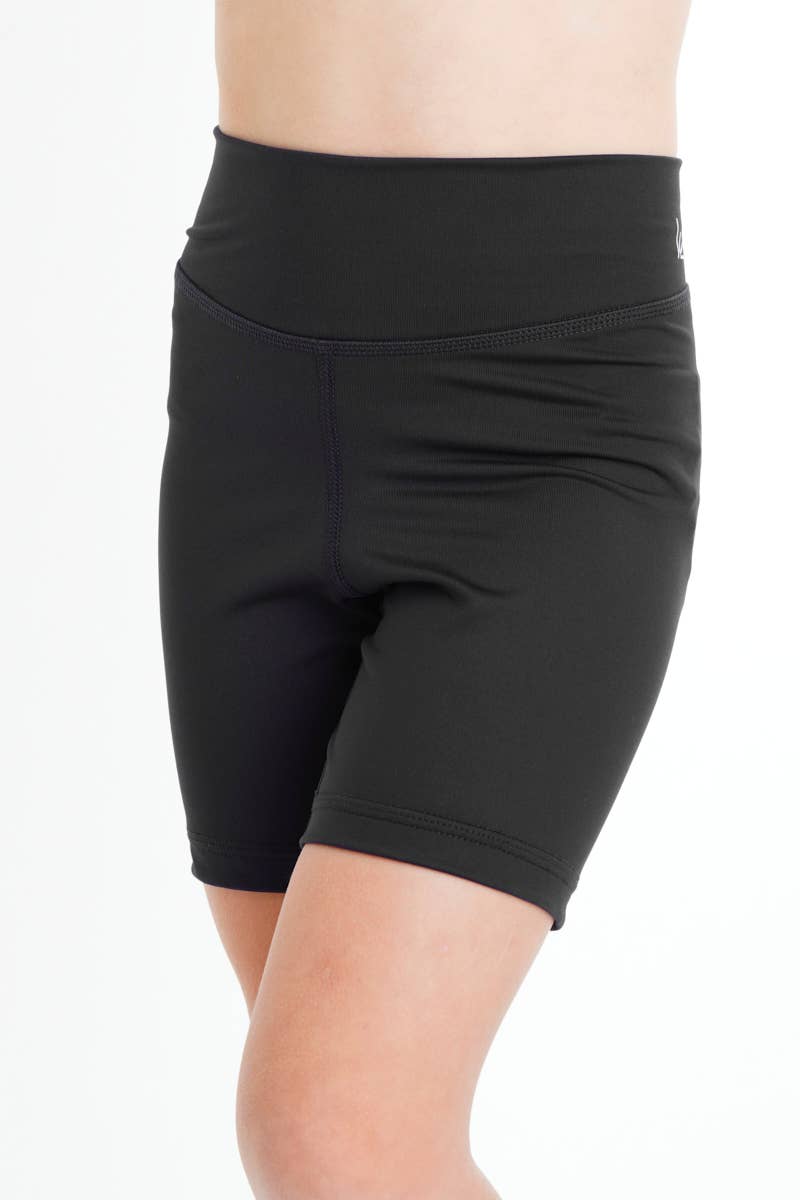 Girls' Black Biker Length Dance Short
