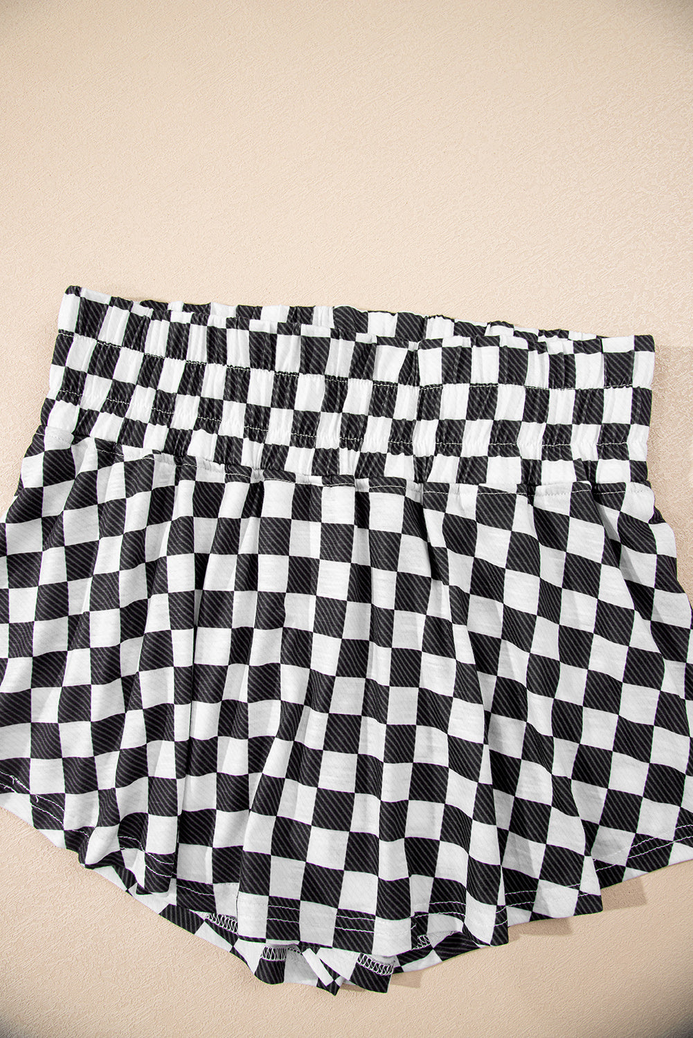 Checkerboard T Shirt and High Waist Skorts 2 Piece Outfit