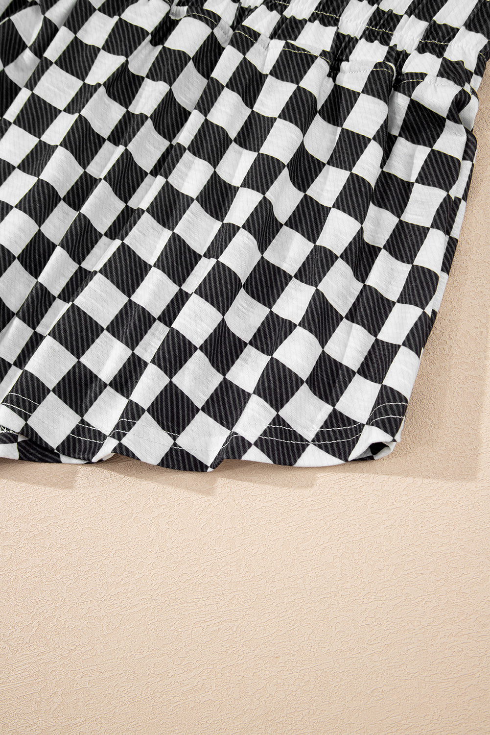 Checkerboard T Shirt and High Waist Skorts 2 Piece Outfit