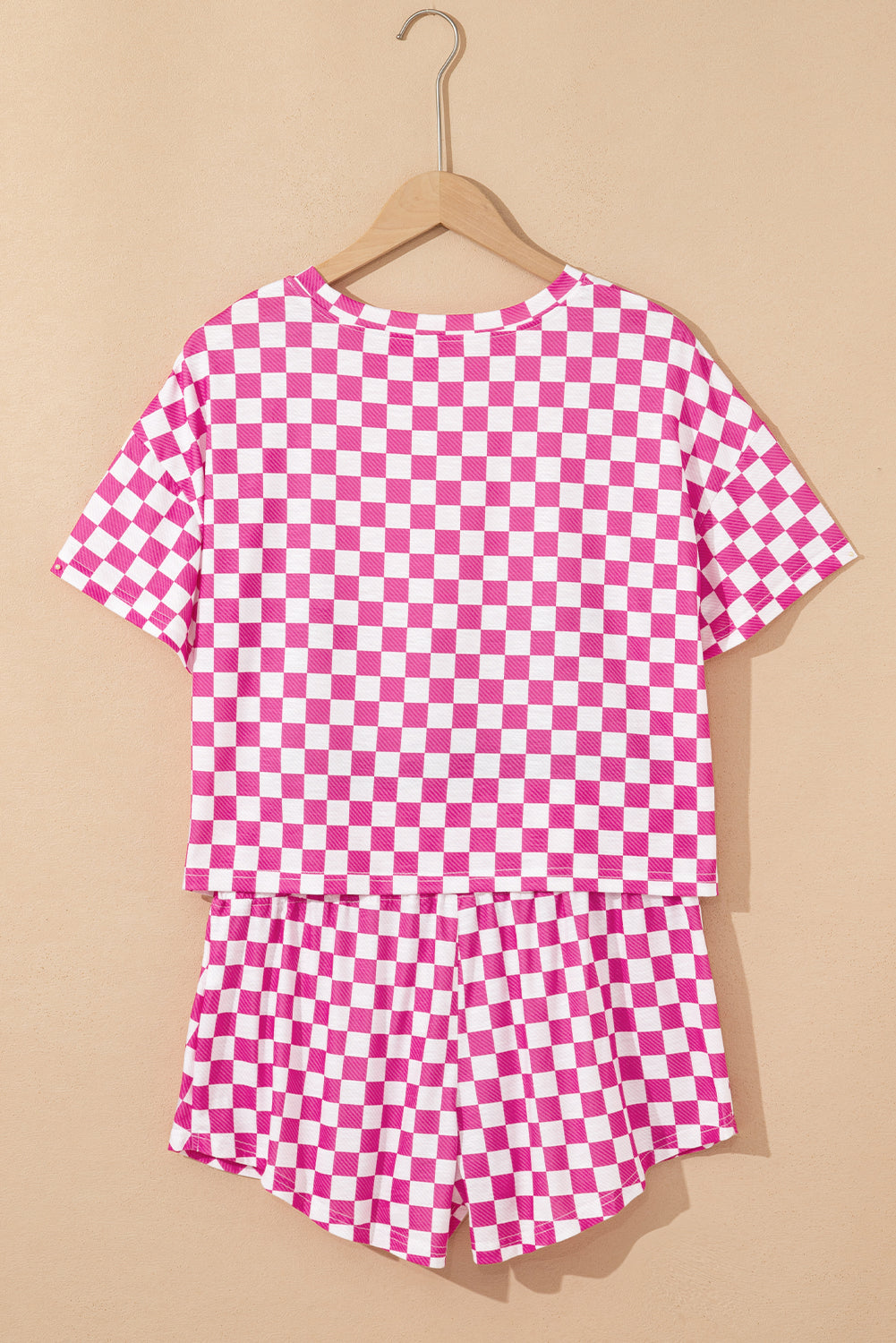 Checkerboard T Shirt and High Waist Skorts 2 Piece Outfit